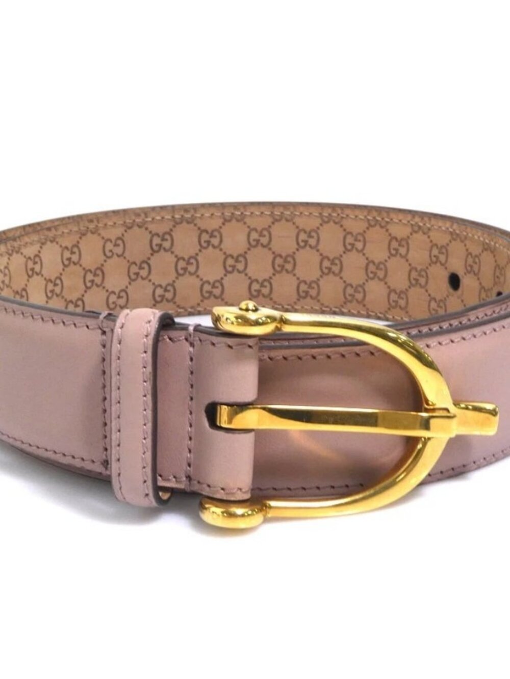 GUCCI Belt Dusty Pink/Gold Leather/Metal